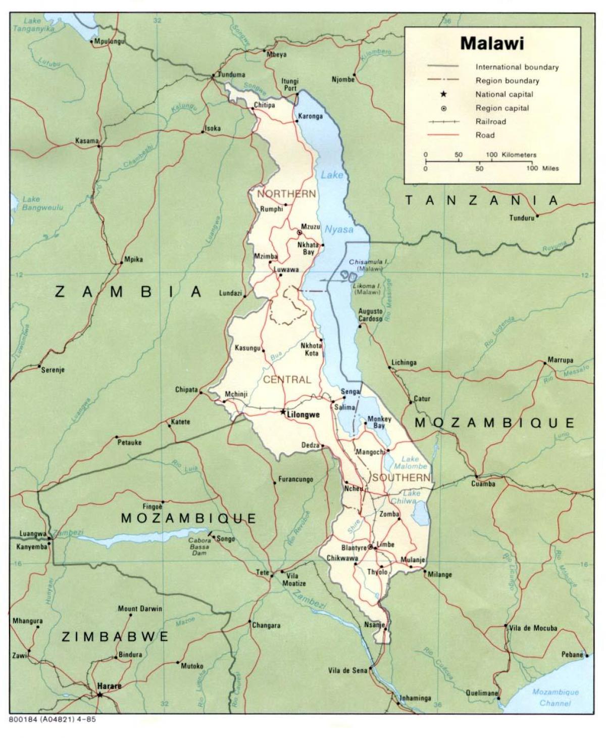 rúa mapa de blantyre Malawi