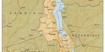 Lago Malawi no mapa