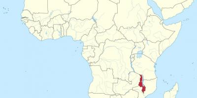 Mapa de áfrica mostrando Malawi